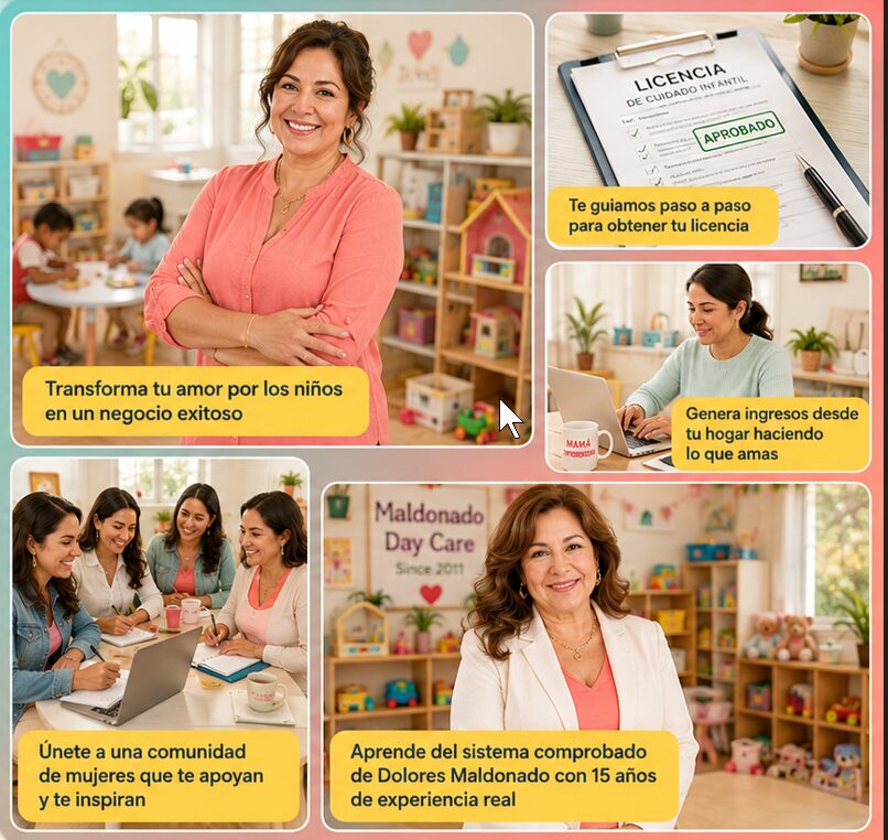 Dolores Maldonado y mujeres de la Academia Daycare Emprendedora